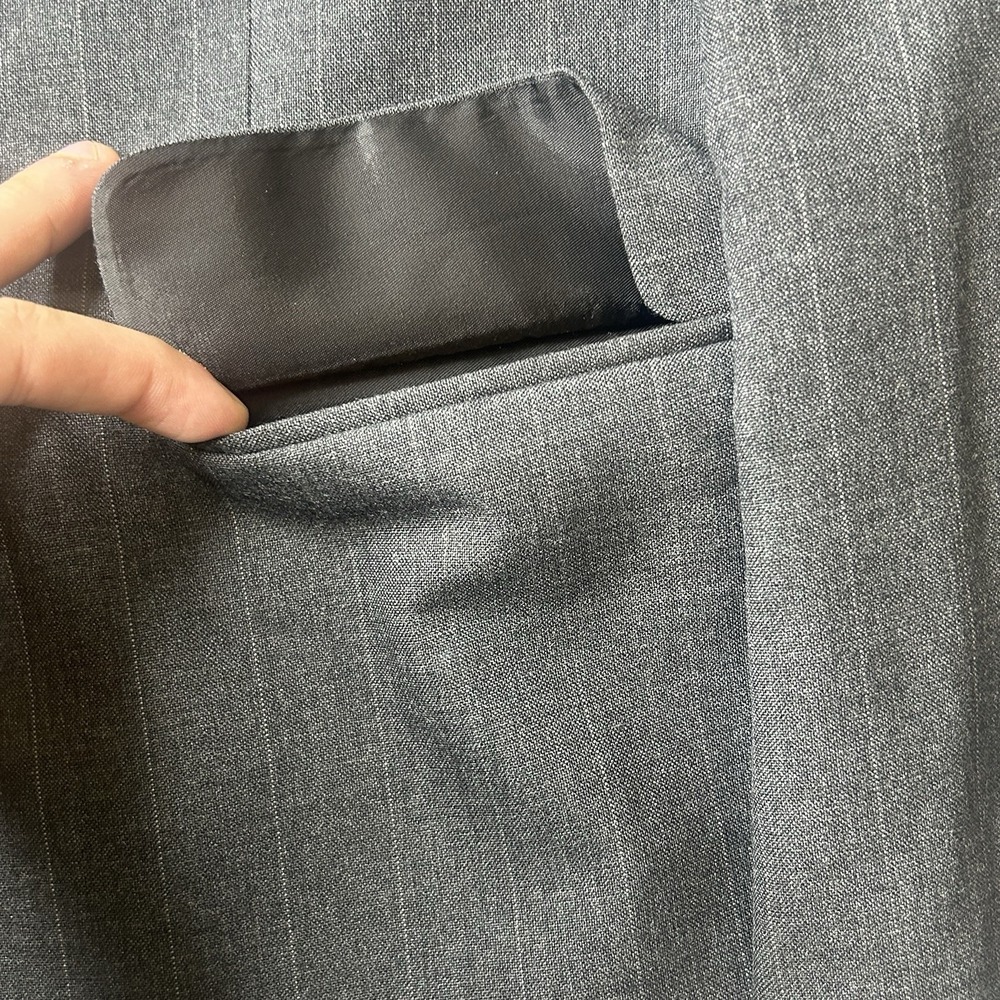 Vintage Burberrys Patrick James Charcoal Pinstripe Wool Suit Jacket Blazer 42L - Picture 3 of 16